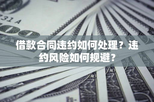 济南借款合同违约如何处理？违约风险如何规避？