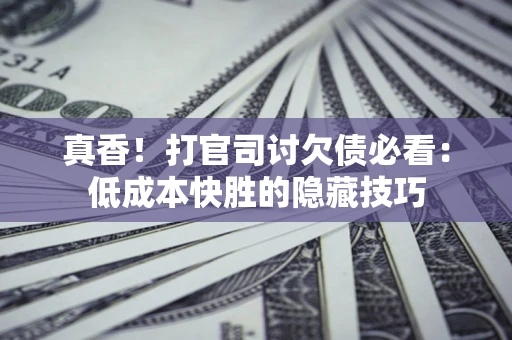 济南真香！打官司讨欠债必看：低成本快胜的隐藏技巧